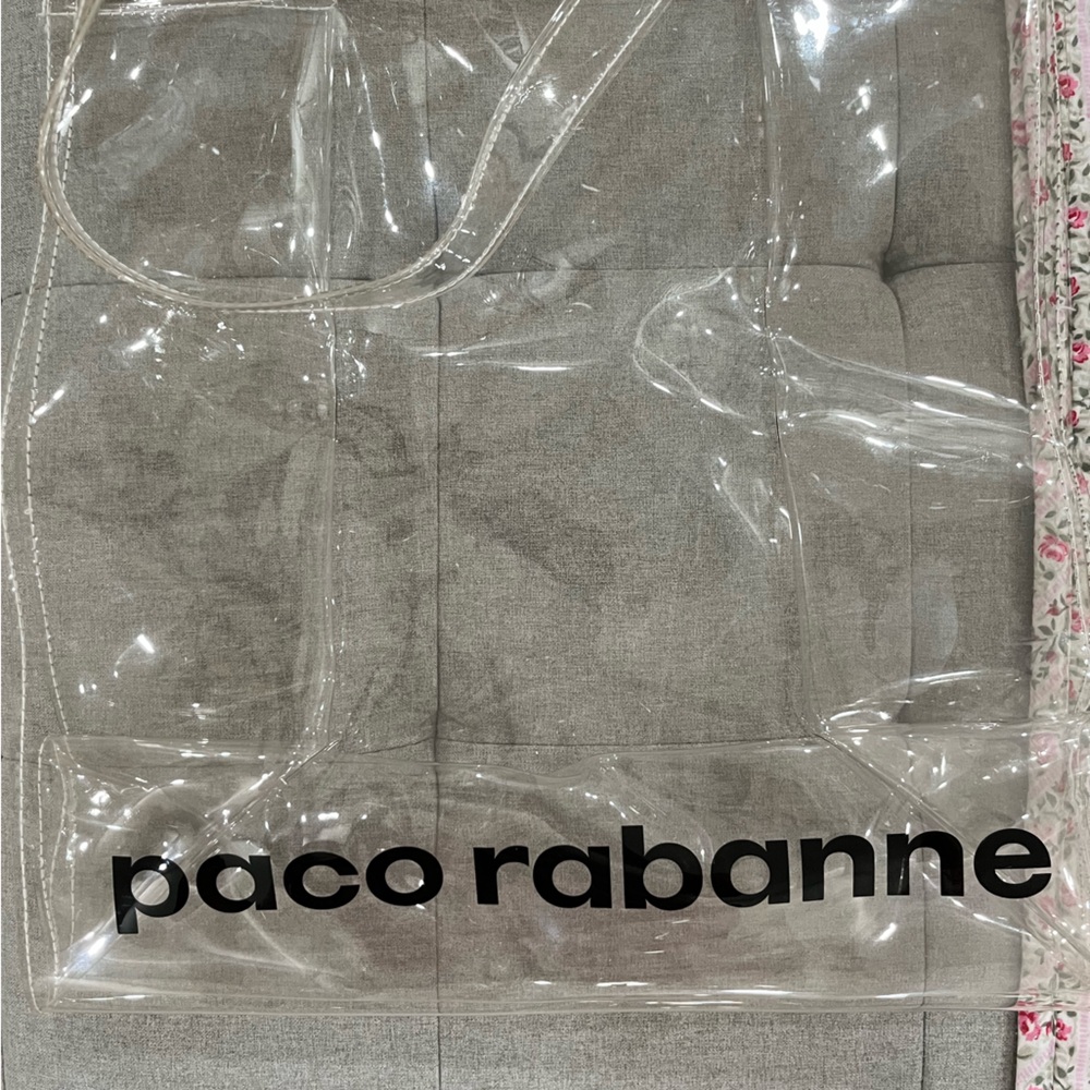 Paco Rabanne Transparent Tote with Black Logo